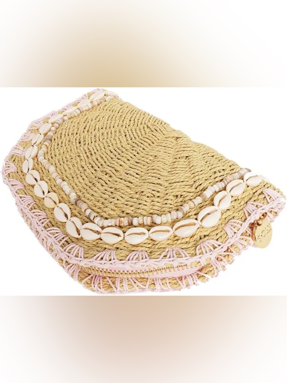 NWT Stoney Clover Lane Seashell Woven Clutch - Picture 2 of 12